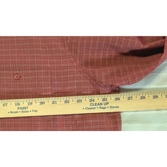 Saddlebred Shirt Men's XXL Red/Tan Plaid Button Down Shirt Front Pocket Casual - Picture 6 of 8